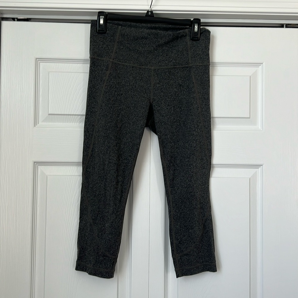Athleta‎ Womens Space Dye High Rise Cropped Leggings Gray Activewear Size M